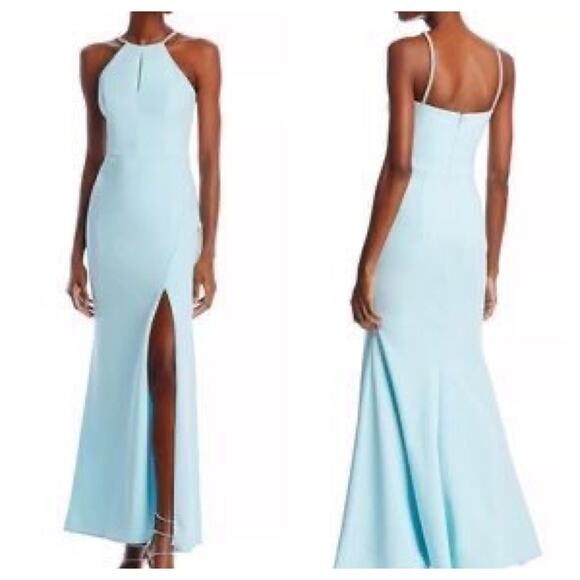 AQUA Rhinestone Embellished Strap Keyhole Gown Size 0